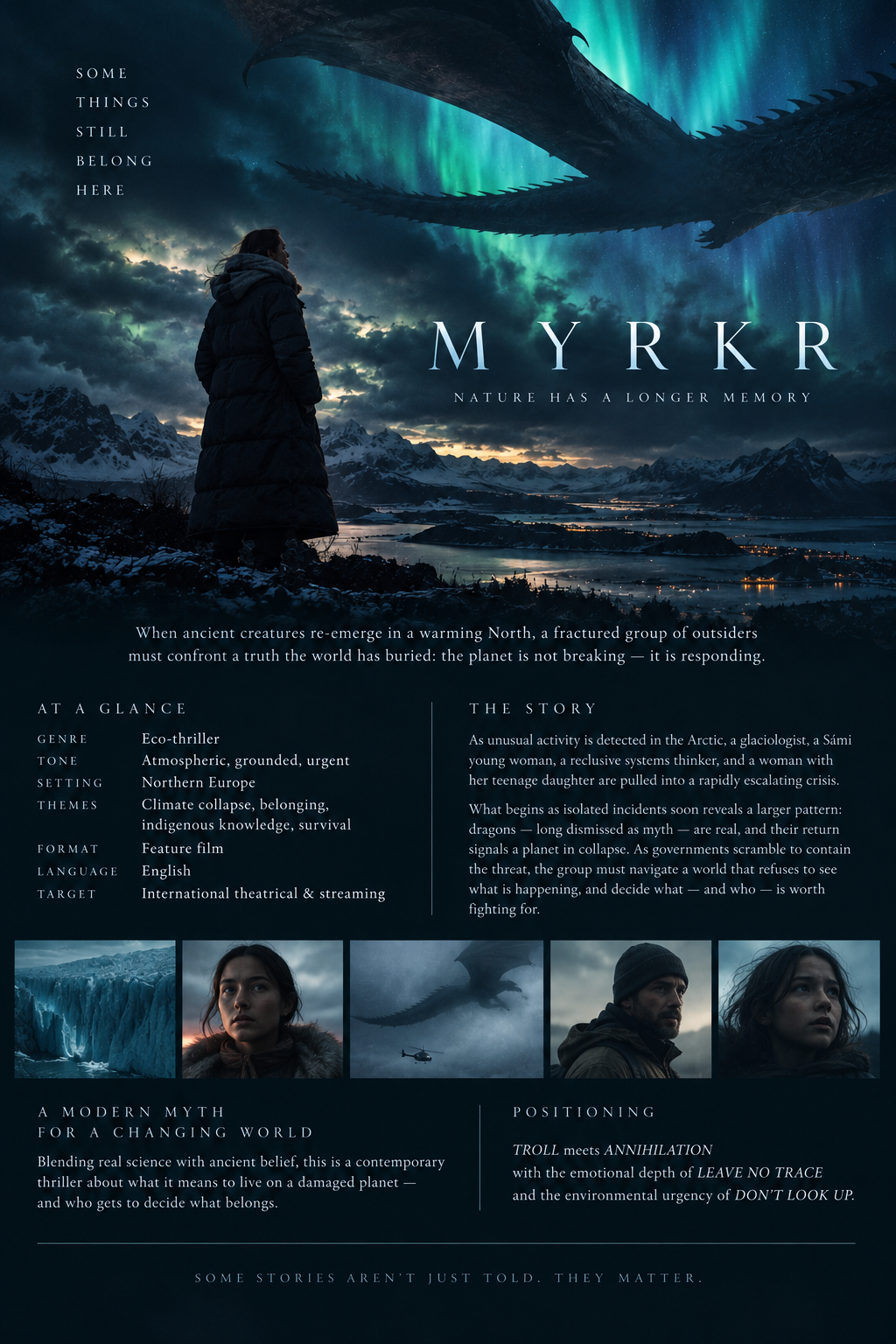 MYRKR one-pager – eco-thriller feature film by Edith Storm